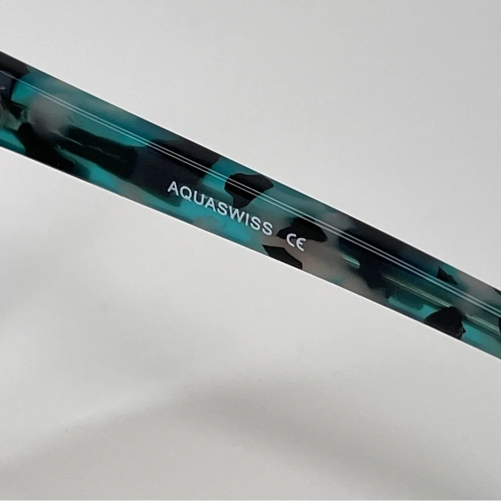 AQS AQUASWISS Sunglasses NEW Blue Mirror Lens Multicolor Tortoise Frame
